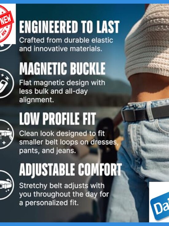 Adjustable Elastic Belt with Magnetic Clasp, Unisex Fit for Golf & Everyday Wear main image 6